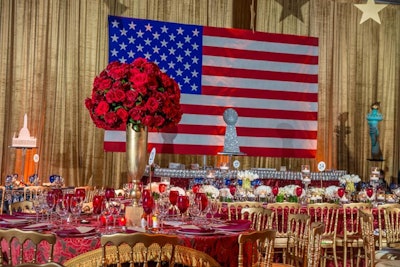 The St. Patrick's School Dinner and Auction got a 'Spirit of America” theme in Washington in March 2015. Oversize patriotic props stood out amid red tabletops at the event, which was designed by Events by André Wells.