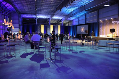 Designers from Red Tettemer O'Connell & Partners selected an airplane hangar as the venue because it provided a blank slate for them to work with.