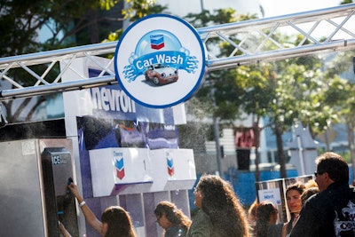 Chevron's sponsor activation was set up like a mock gas station.