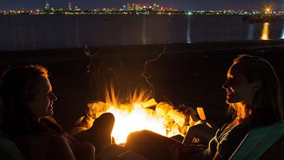 Beach fires with smores