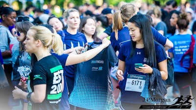 Apparel and signage for JP Morgan’s 5K Corporate Challenge