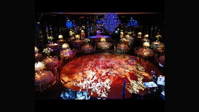 Dance floor lighting and leaf gobo