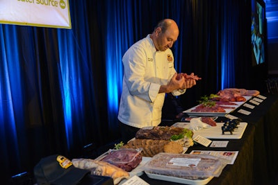 Chef Peter Rosenberg from Certified Angus Beef spoke for an hour about the uses and preparation methods for different cuts of beef, including his note that clod heart is the most underused and affordable cut.