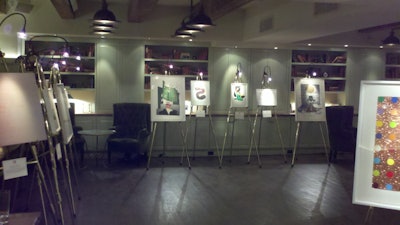 Easels with art