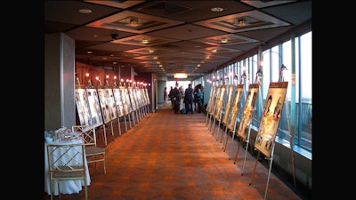 Easels with art