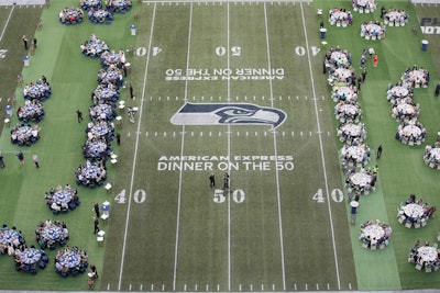 'Dinner on the 50' took place August 27 at Seattle's CenturyLink Field, and was produced by Momentum Worldwide.