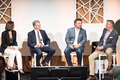 Pictured, from left: BizBash executive editor Beth Kormanik; Occasions Caterers owner and creative director Eric Michael; Steve Kerrigan, former president of the Presidential Inaugural Committee; and Hargrove vice president of events Ron Bracco.