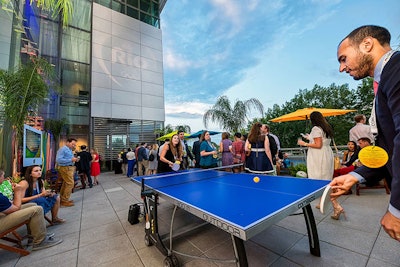 Guests played ping-pong, an official Olympic sport, on the terrace throughout the night.