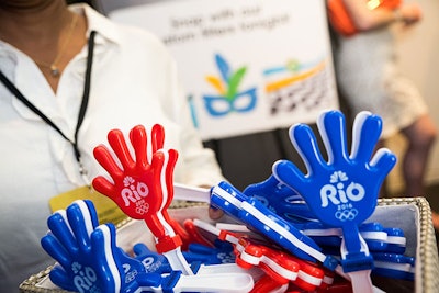 Upon arrival, guests also received small American and Brazilian flags, as well as Olympics-branded hand-clappers to use when the U.S. delegation of athletes entered the opening ceremony.