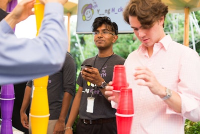 The Young Hackers, an organization founded by All Star Code alumni, showcased a demo of a 'Stackathon,' game, which it also features at many of its 'hackathon' events.
