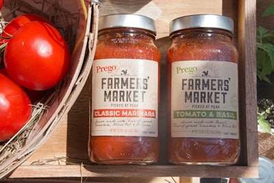 The three new sauce flavors include classic marinara, roasted garlic, and tomato and basil, and are packaged in glass mason jars, which are recyclable.