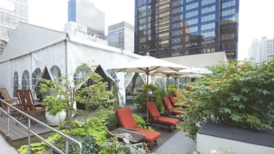 Rooftop with spectacular views of Fifth Avenue.