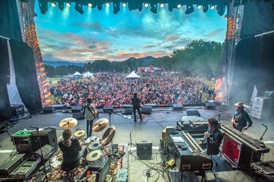 Los Angeles folk rockers Dawes delivered a sunset performance surrounded by mountains from the Princeton Garden stage.