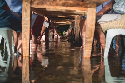 Arak-Kanofsky said that the recommended attire was 'water shoes, waders, or wellies. But many guests went barefoot in the creek.”