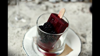 A blackberry popsicle
