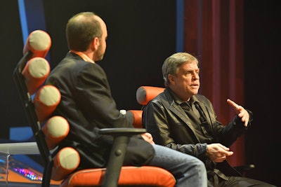 After selecting the theme of “Content Strikes Back,” organizers lined up Star Wars actor Mark Hamill for the closing session. Pulizzi and Hamill sat in futuristic-looking orange chairs for their discussion.