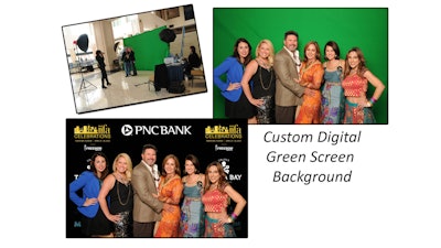 Green screen and printing on-site available