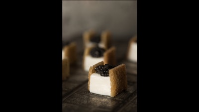 American caviar and horseradish panna cotta with toasted brioche