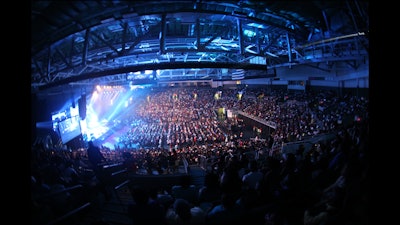 Sound Media provided concert sound, lighting, and projection for the arena event.