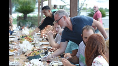 A full table shot with the chef.