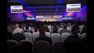 Large projection blend, LED video technology, and advanced lighting at Cisco’s Connect Toronto Conference.