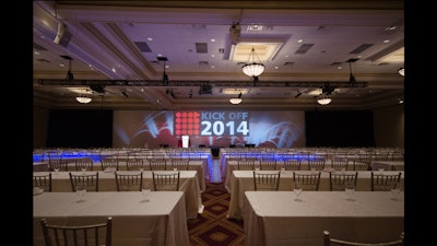 A large multi-format screen and projector blend was a feature at the Rogers Kickoff Conference.