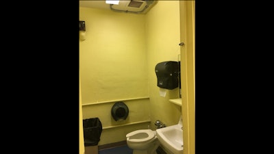 Backstage restroom