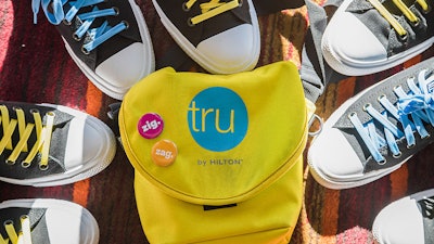 Event branding design for Tru by Hilton brand launch