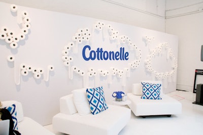 Cottonelle partnered with BMF Media Group to design the toilet-paper wall for the brand's Fashion Week beauty lounge.