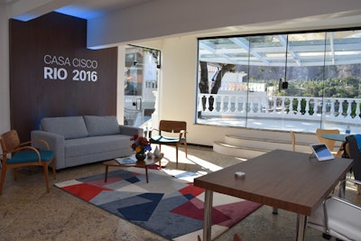 Comfortable seating areas provided space for Cisco executives to meet with guests in an informal setting.