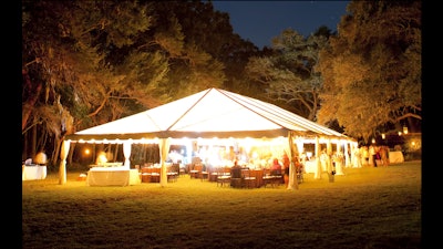 Clear tent for wedding reception.