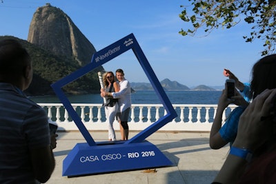 As part of the building renovations, Cisco created a new balcony at the venue, which provided a beautiful setting for guests to snap photos while holding one of the official Olympic torches that had been carried by one of Cisco’s Brazilian executives.