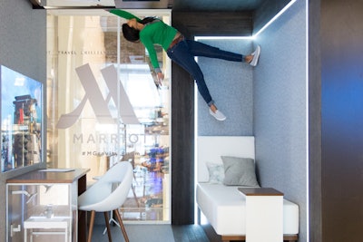 Marriott's #MGravityRoom will be on display at the hotel brand's Brooklyn Bridge property through October 7.