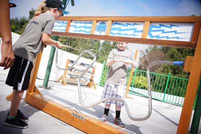 'Jay's Lightning Maze' had both team participants work together to guide a wand through a metal maze with the goal of not having the wand touch the metal.