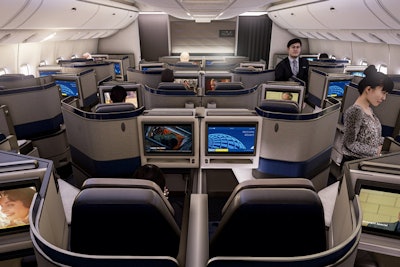 United Airlines is using virtual reality to generate buzz about its new Polaris business class and lounge, which become available in December, The company partnered with Thinkingbox to create an virtual-reality activation that gives users a 360-degree, 3-D virtual tour of the new planes and terminal gate lounges. The experience is about five-and-a-half minutes long and is narrated by Matt Damon. United has used it at events around the country, including the Barclays golf tournament in August in New York.