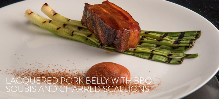 Lacquered pork belly