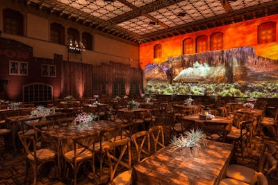 Projections added western scenery to one wall in the party space.