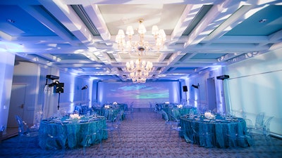 The event space was transformed into an aquatic themed dining area.