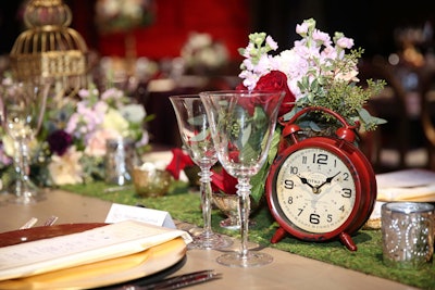 Fanciful props topped tables, which had six different looks.