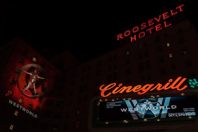 Bart Kresa created three-dimensional animated projections on the exterior of the Hollywood Roosevelt Hotel and on the interior ballroom wall.