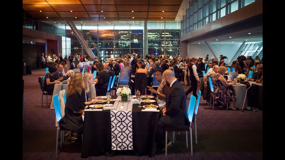 A reception at the Boston Convention & Exhibition Center