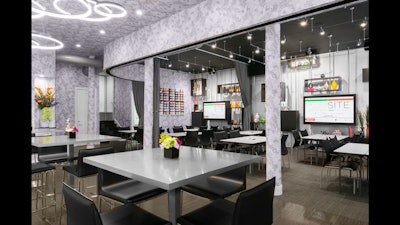 A view from the cafe area into the main room