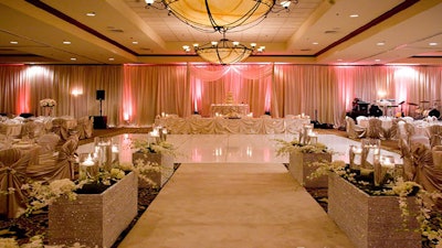 Our wedding detail includes custom uplighting, drapes, and surround sound systems to capture every moment.