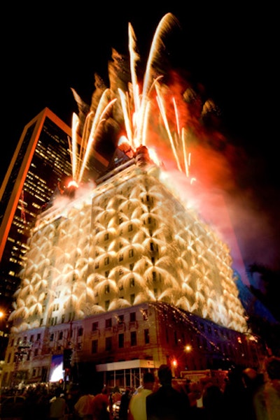 For the Plaza's centennial in October 2007, Monn collaborated with several city agencies to close off streets for the event's impressive fireworks display, which was timed to music from a live 50-piece orchestra.