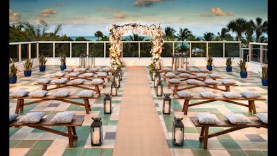 A vista terrace wedding ceremony
