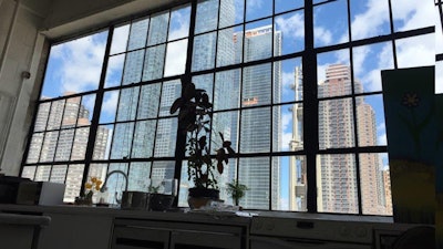A northern view out the kitchen windows