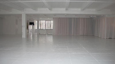 Drapes over the elevator doors
