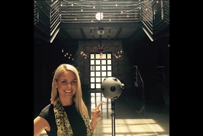Subliminal Productions' Amber Wyatt at a shoot in New York with a Nokia Ozo Camera.