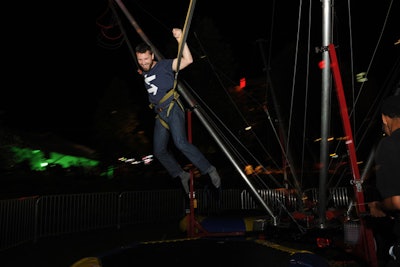 Event staff were on hand to assist with some of the more challenging activities, such as bungee jumping.
