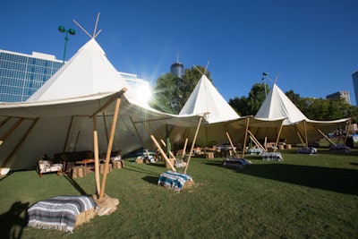 Each section of the park had camp-theme lounges with teepees in the Southwest area and hammocks in the Glamping section.